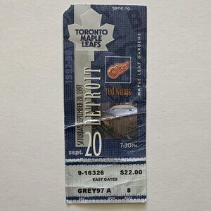 Toronto Maple Leafs v Detroit Red Wings @Maple Leaf Gardens 1997 NHL Ticket Stub
